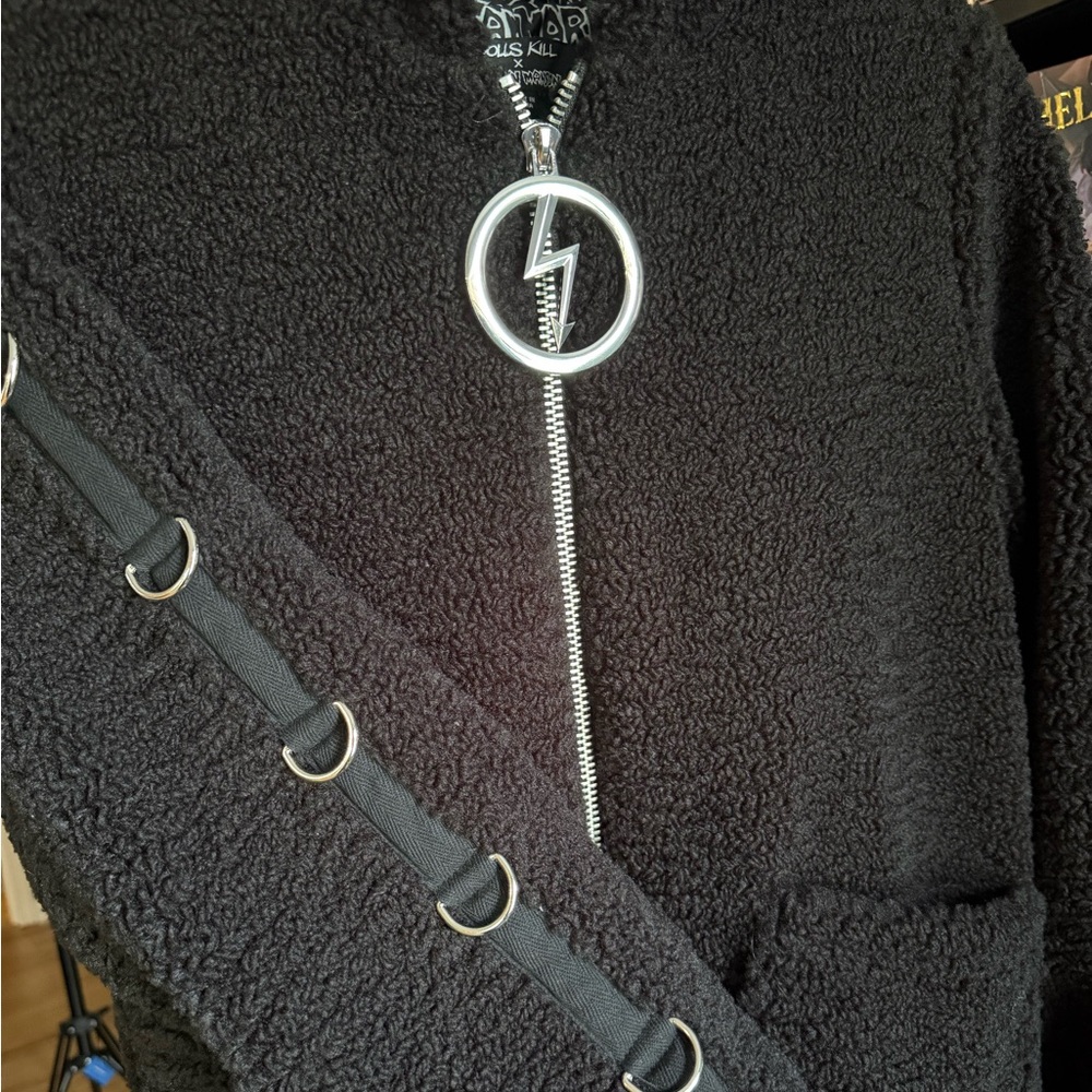Dolls Kill Marilyn Manson Hooded Teddy Jacket - Picture 3 of 6